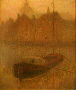 Boat on the Canal Henri Le Sidaner